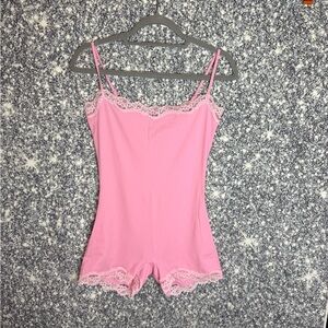 Skims Fits Everybody Lace Onesie (Bubblegum)